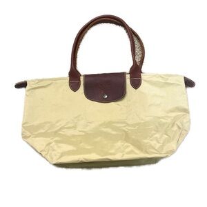Sofft Nylon & Leather Shoulder Tote Bag Tan Khaki Purse